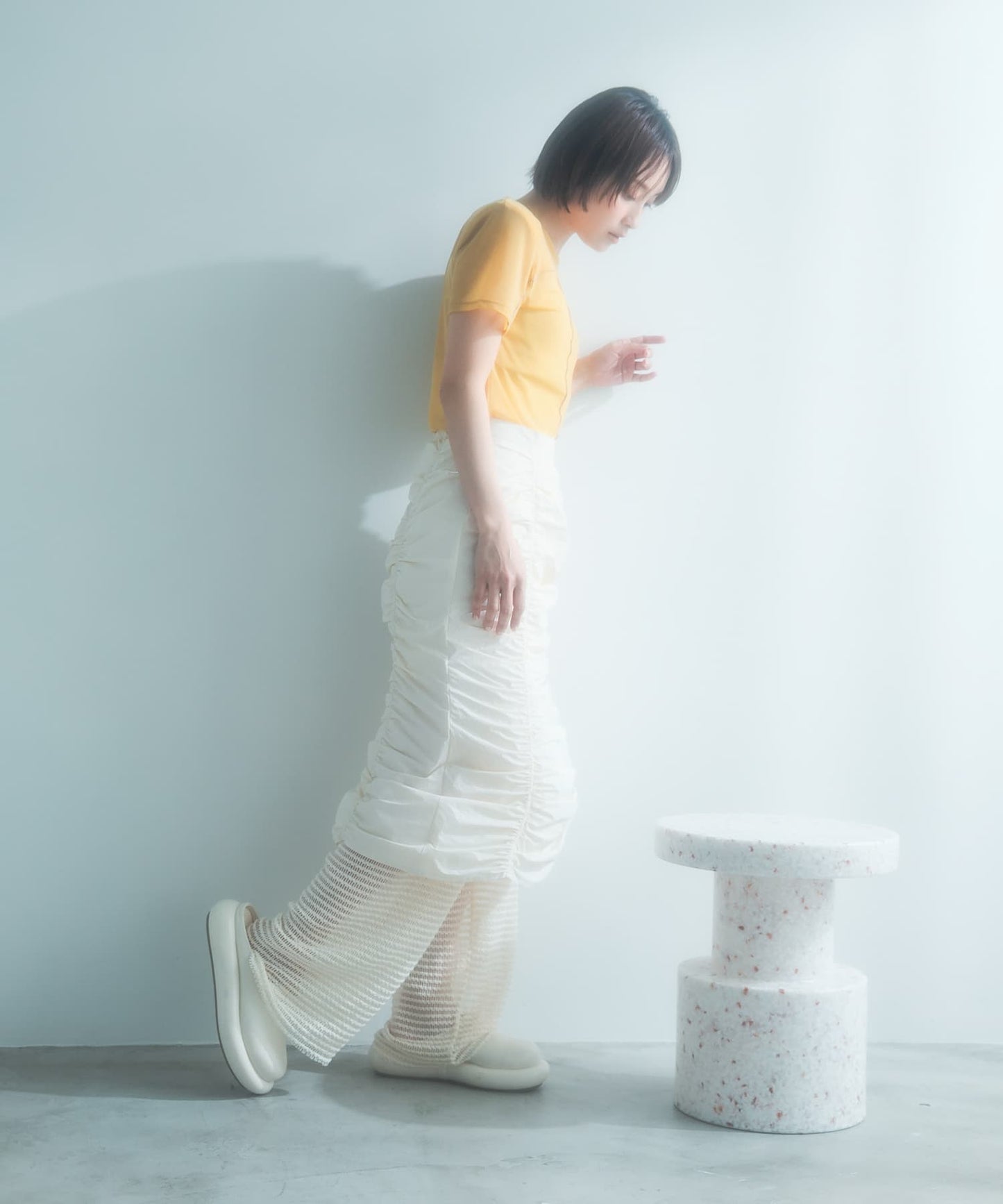 『高橋愛×KBF』shirred skirt pants set (ivory) *JP