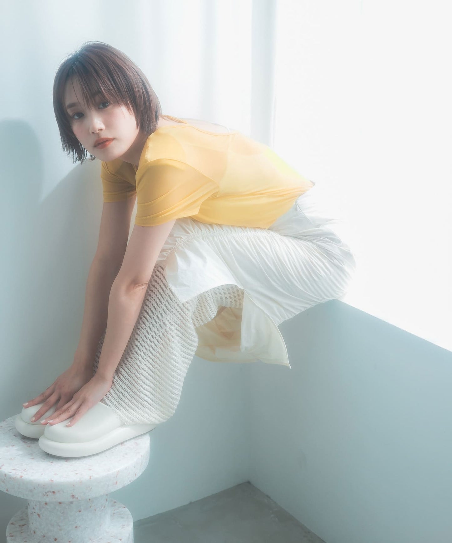 『高橋愛×KBF』shirred skirt pants set (ivory) *JP