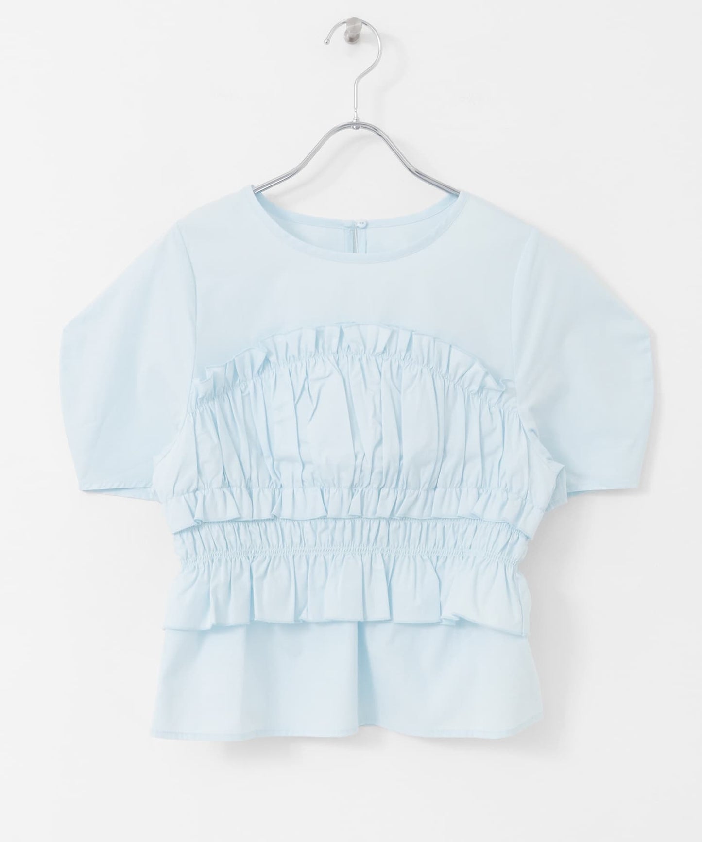 『高橋愛×KBF』shirred bustier blouse (light blue) *JP