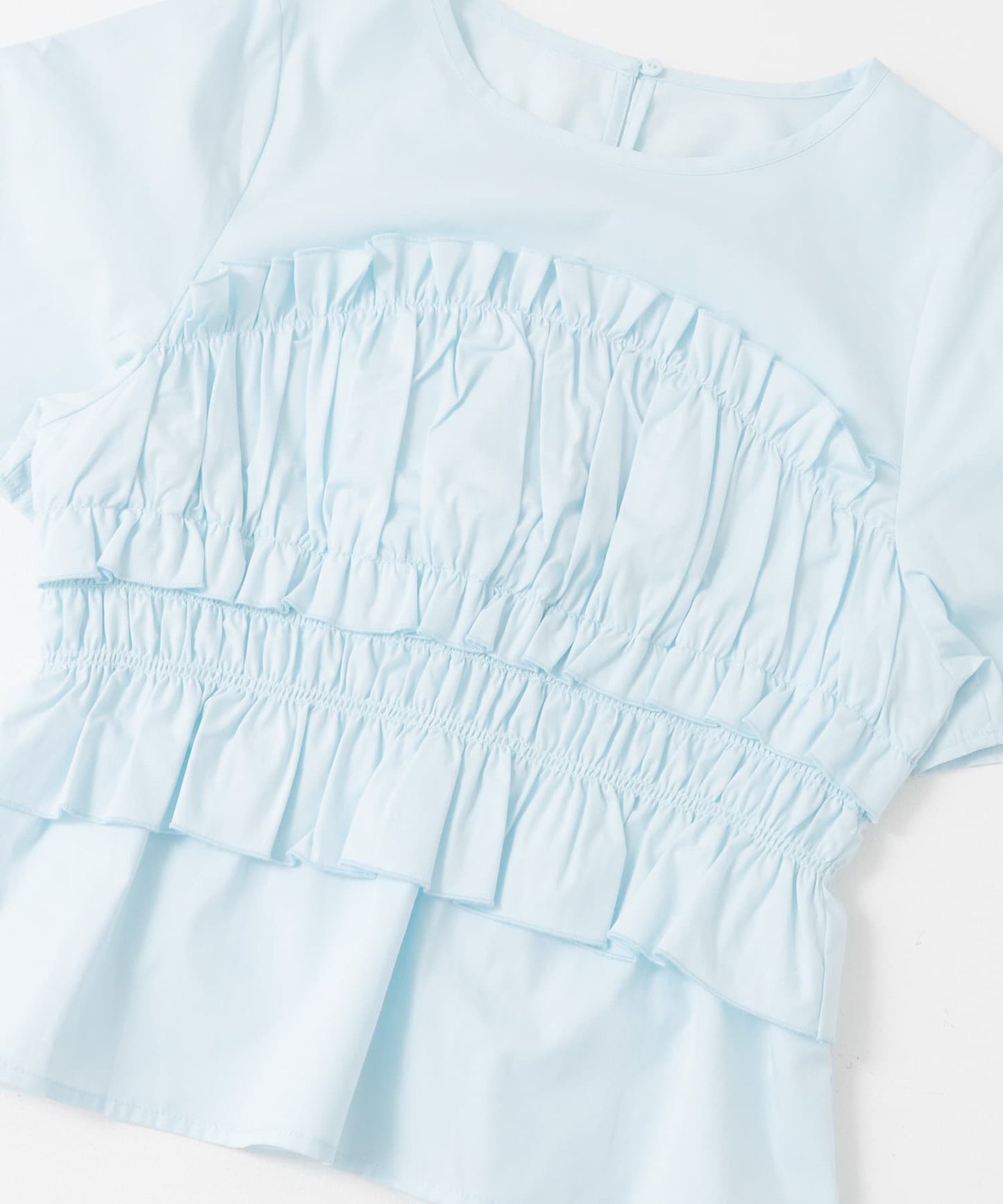 『高橋愛×KBF』shirred bustier blouse (light blue) *JP