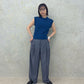 sleeveless polo knit (blue) *JP