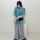 sheer boucle blouse (blue) *JP