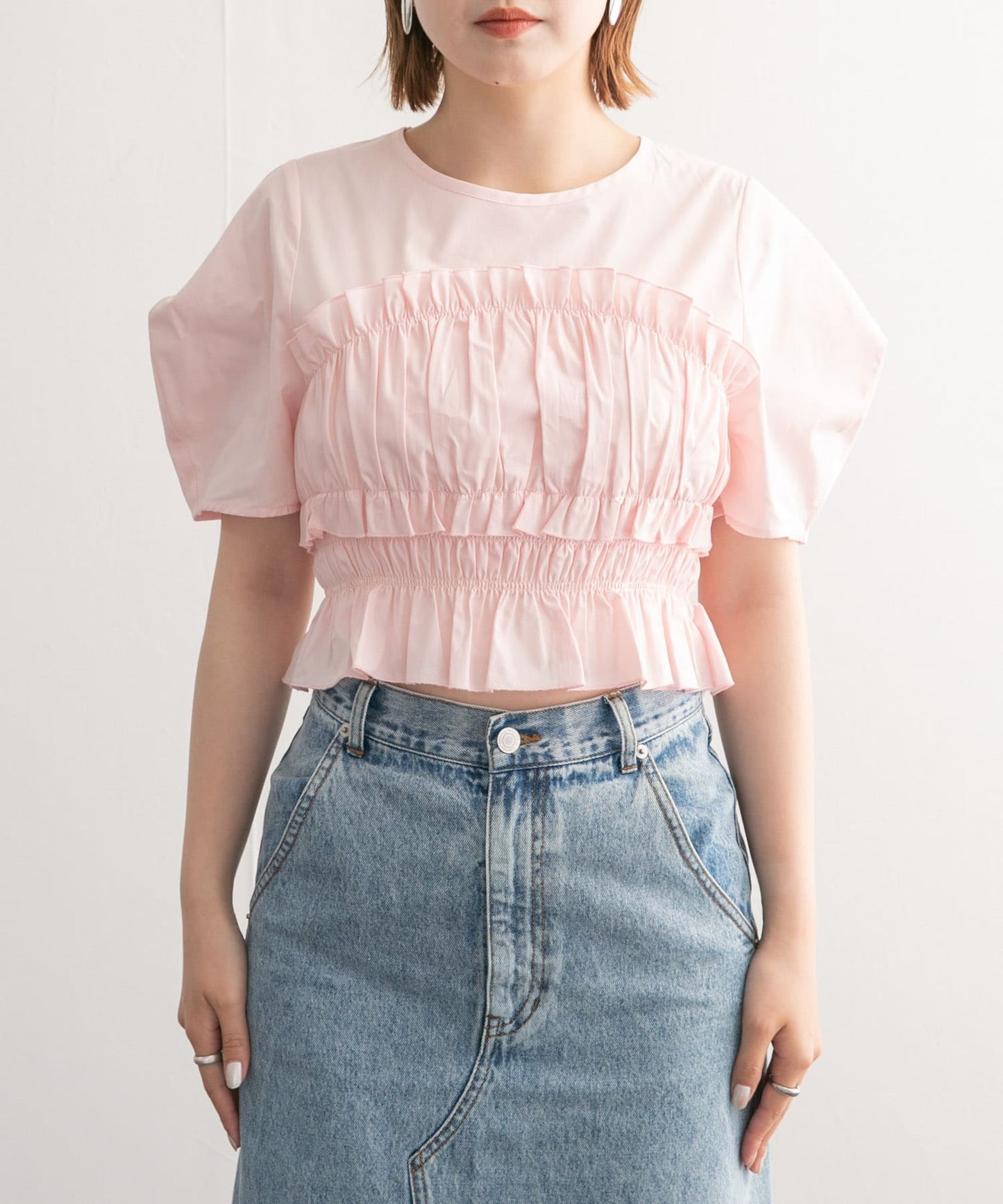 『高橋愛×KBF』shirred bustier blouse (pink) *JP