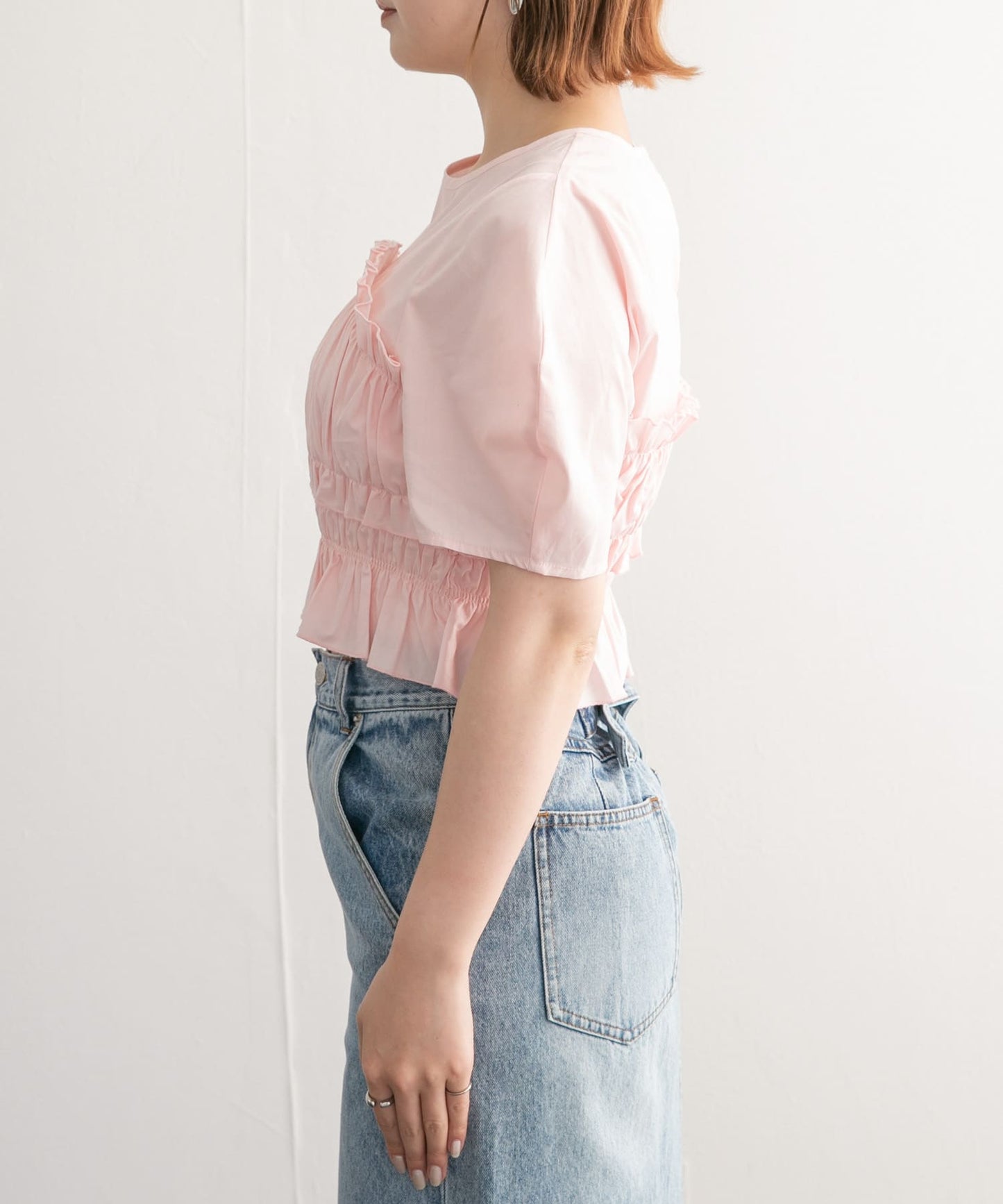 『高橋愛×KBF』shirred bustier blouse (pink) *JP