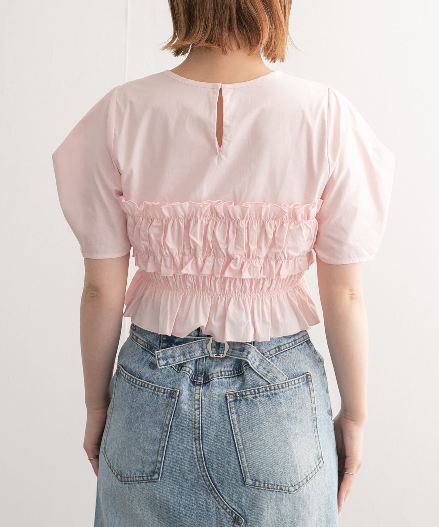 『高橋愛×KBF』shirred bustier blouse (pink) *JP