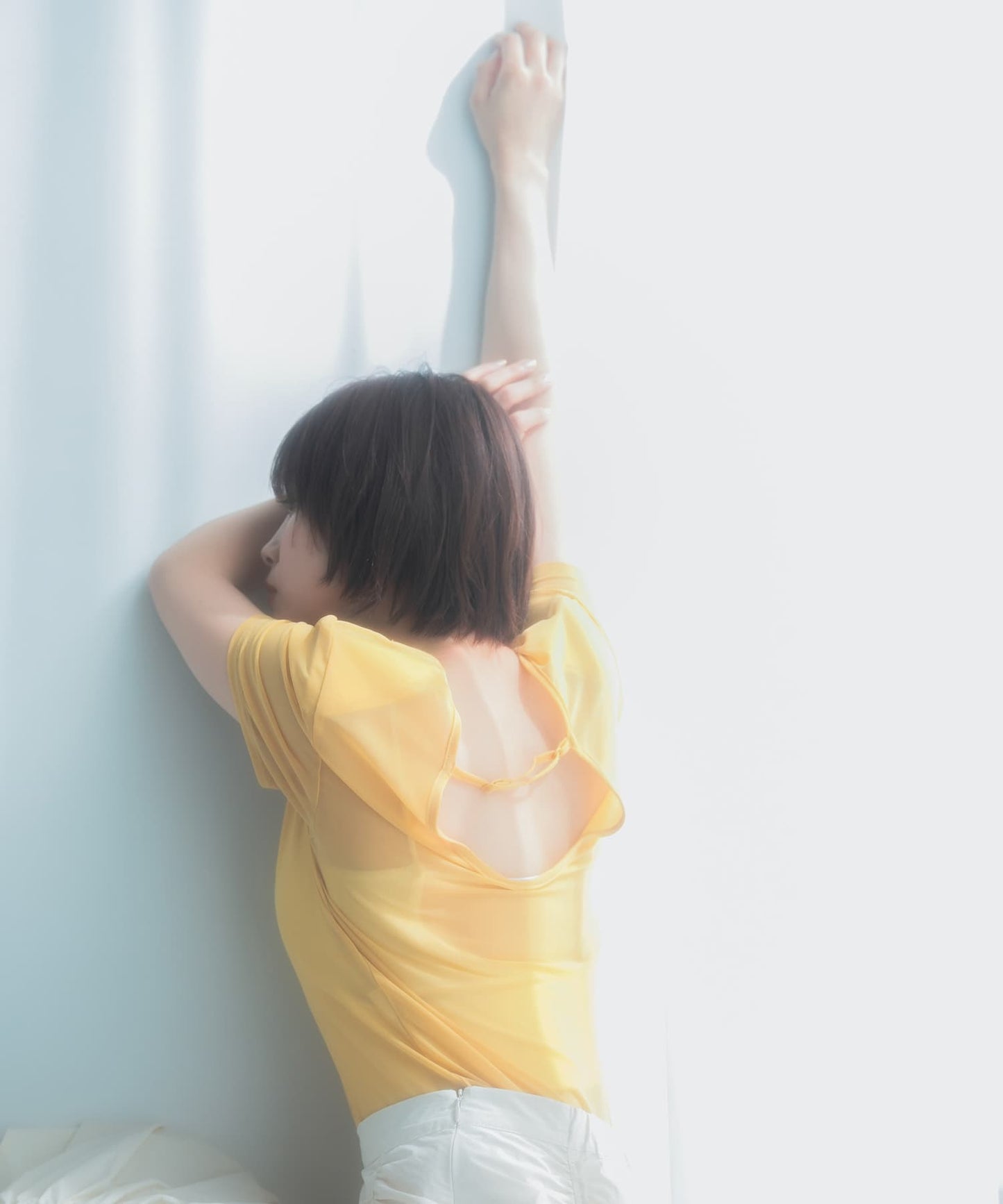 『高橋愛×KBF』back open mesh tee (yellow) *JP