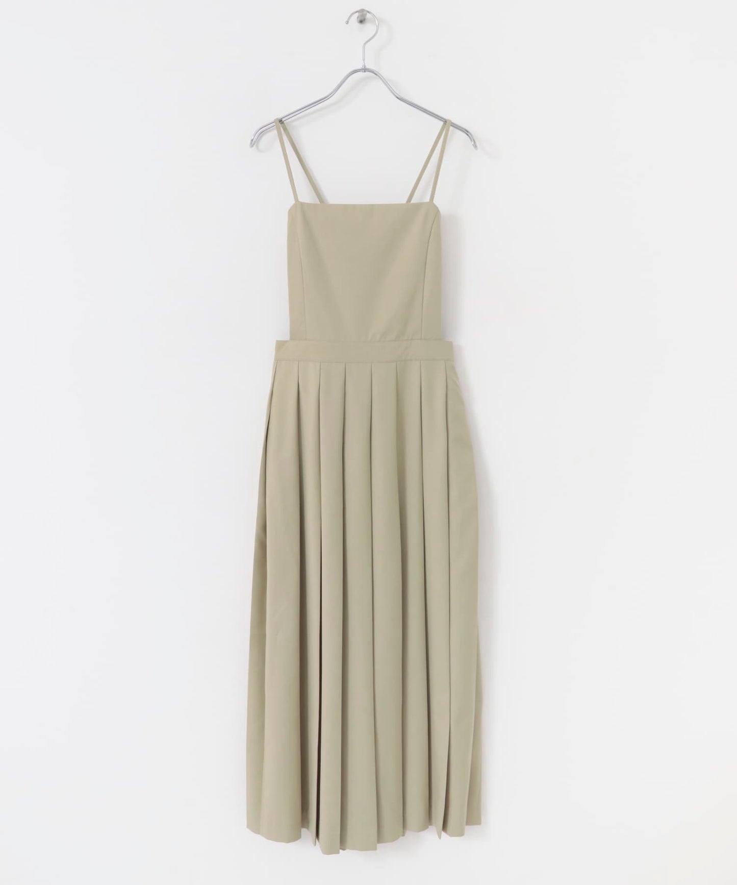 pleated camisole dress (beige) *JP