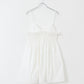 shirred mini dress (white) *JP