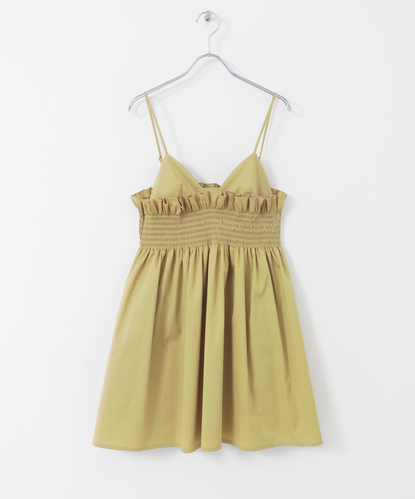 shirred mini dress (beige) *JP