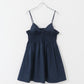 shirred mini dress (navy) *JP