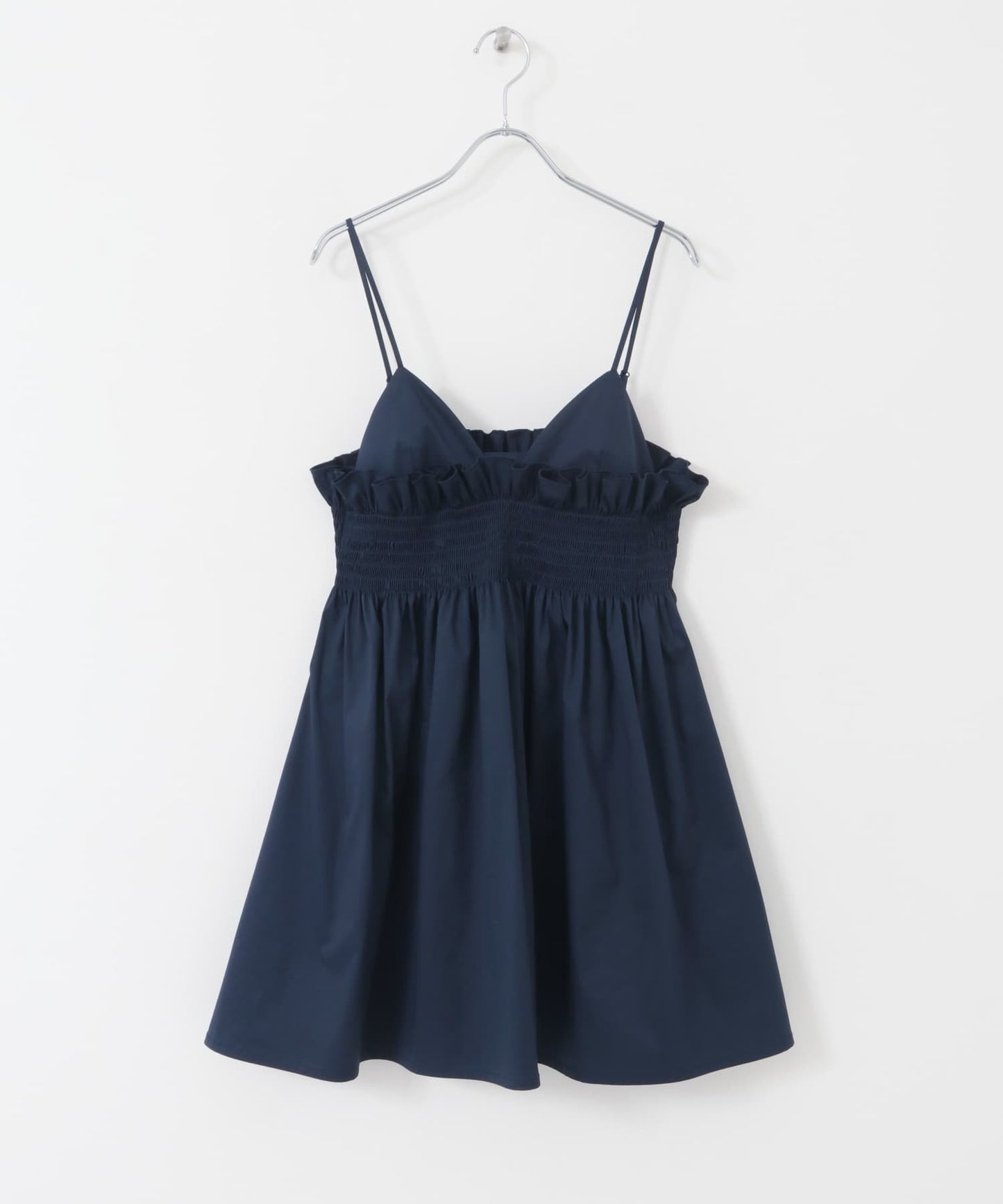 shirred mini dress (navy) *JP