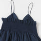 shirred mini dress (navy) *JP