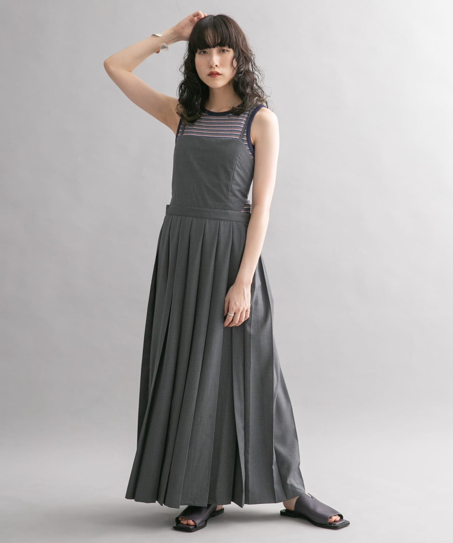 pleated camisole dress (grey) *JP