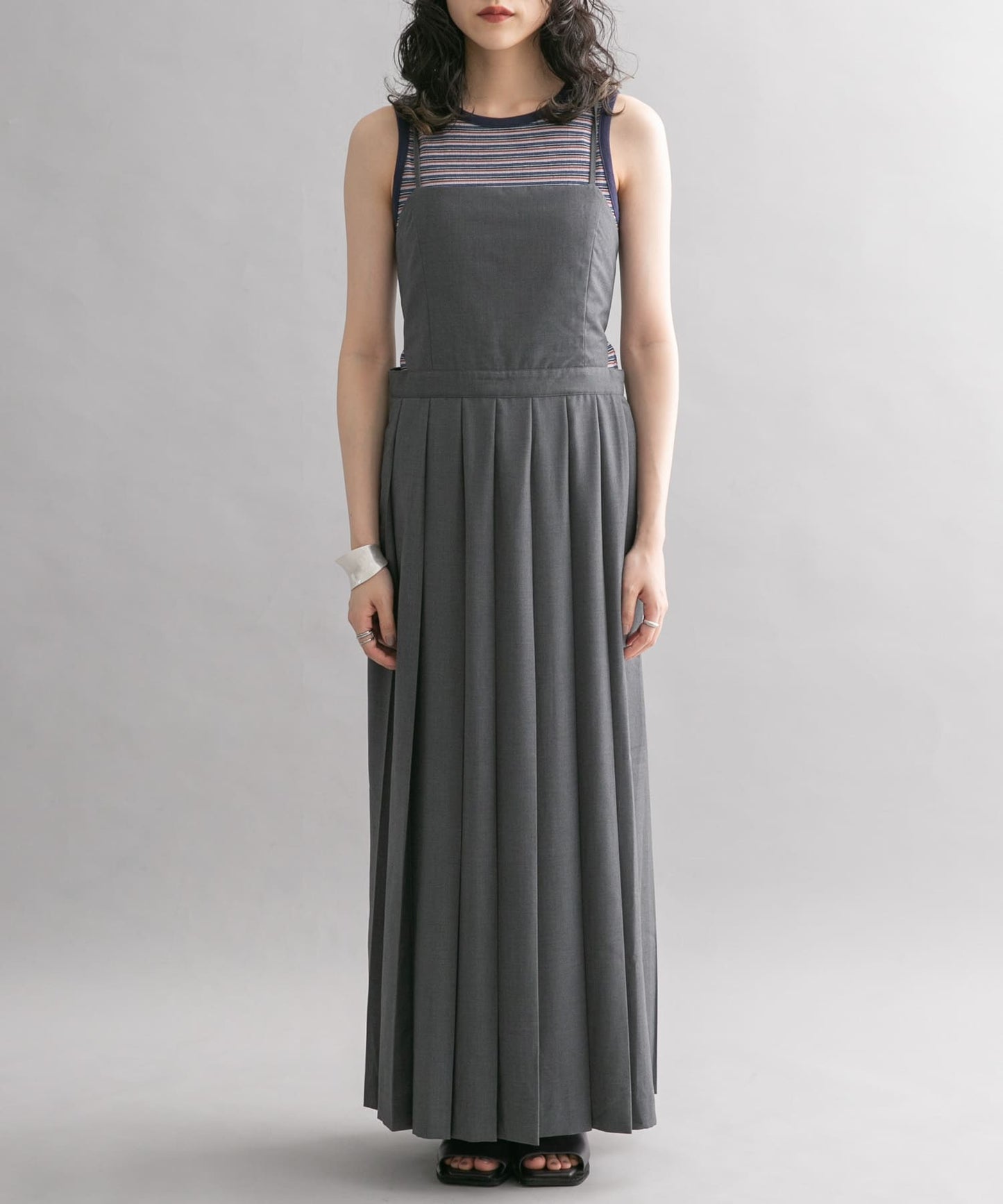 pleated camisole dress (grey) *JP