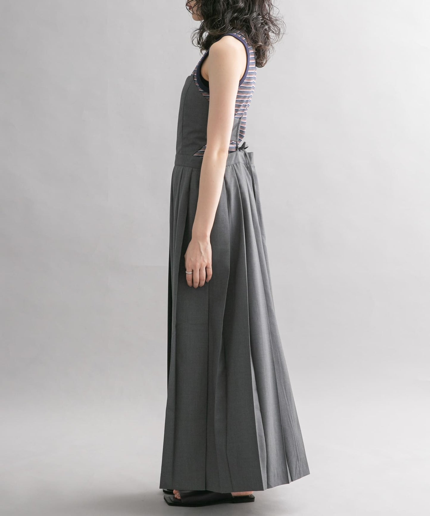 pleated camisole dress (grey) *JP