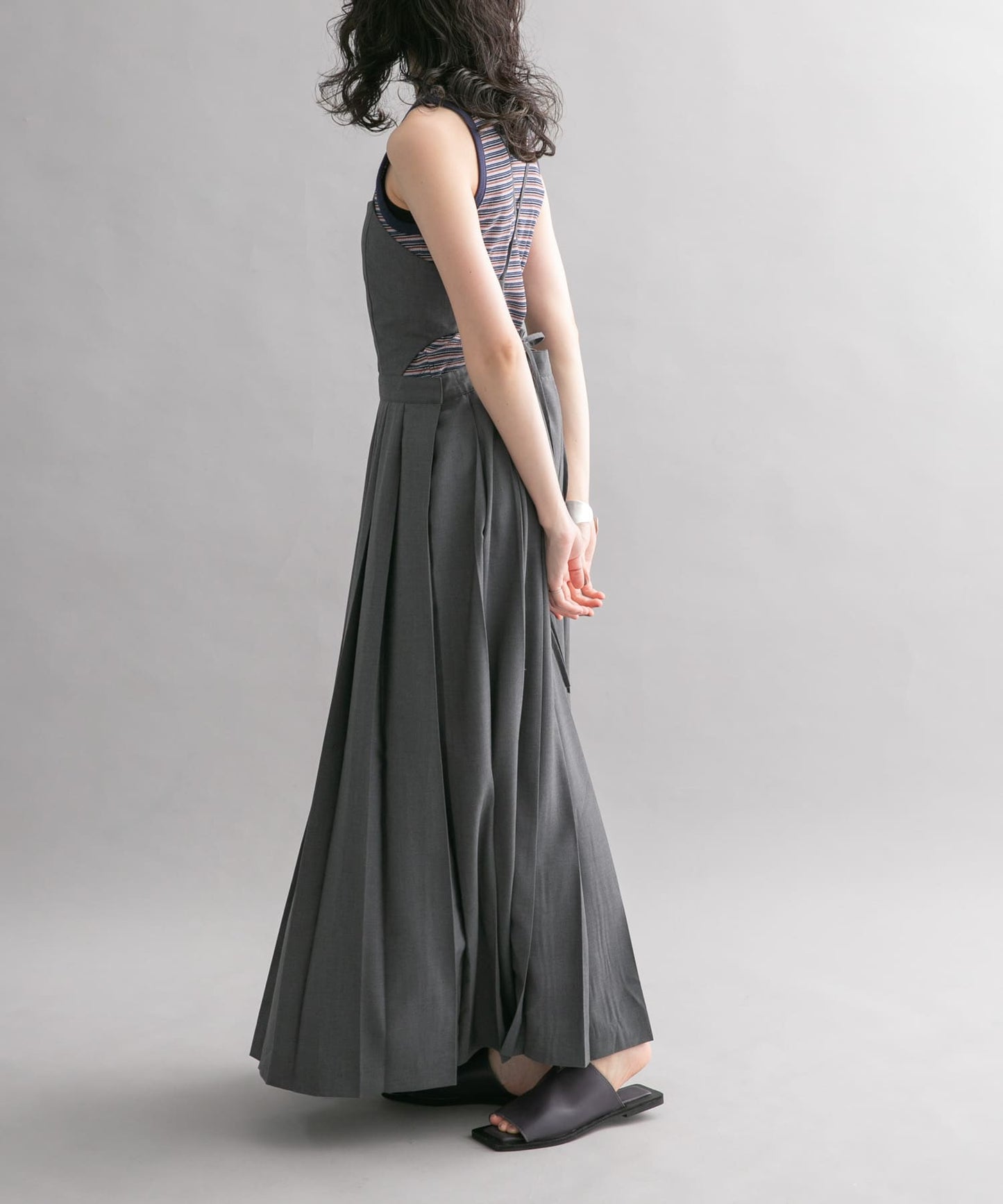 pleated camisole dress (grey) *JP