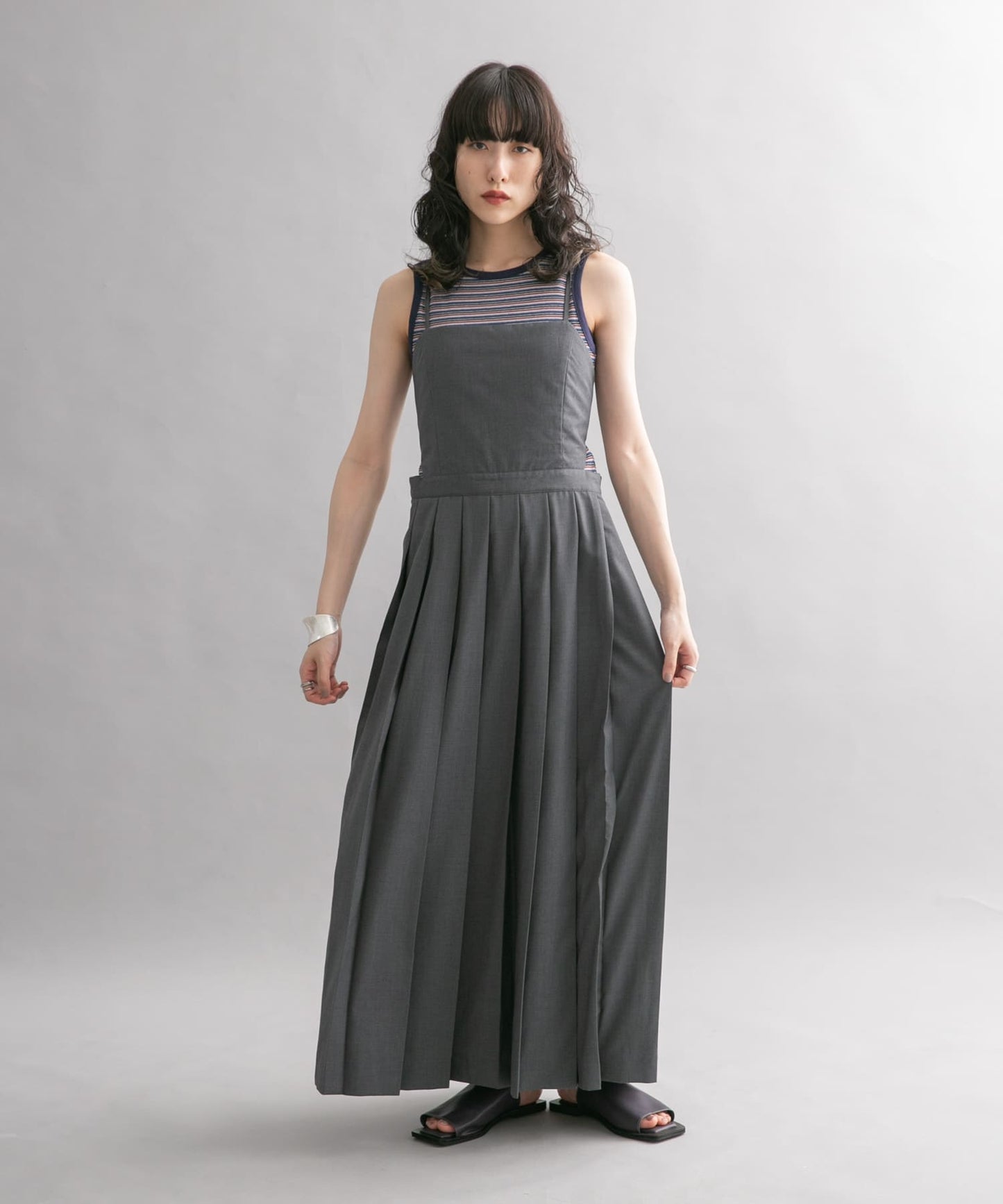 pleated camisole dress (grey) *JP