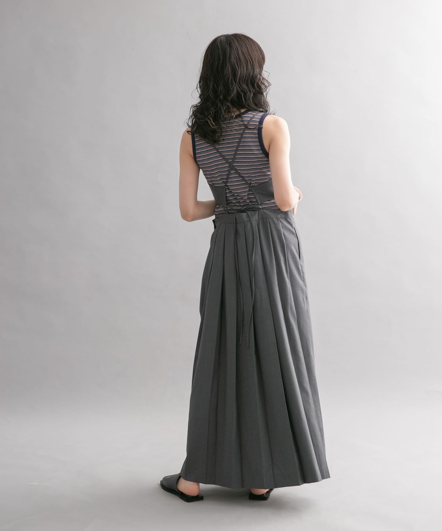 pleated camisole dress (grey) *JP