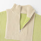 layered half zip knit (ivory x lime) *JP