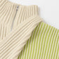 layered half zip knit (ivory x lime) *JP