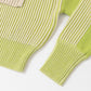 layered half zip knit (ivory x lime) *JP