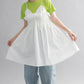 shirred mini dress (white) *JP