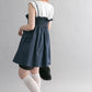 shirred mini dress (navy) *JP