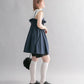 shirred mini dress (navy) *JP