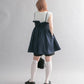 shirred mini dress (navy) *JP