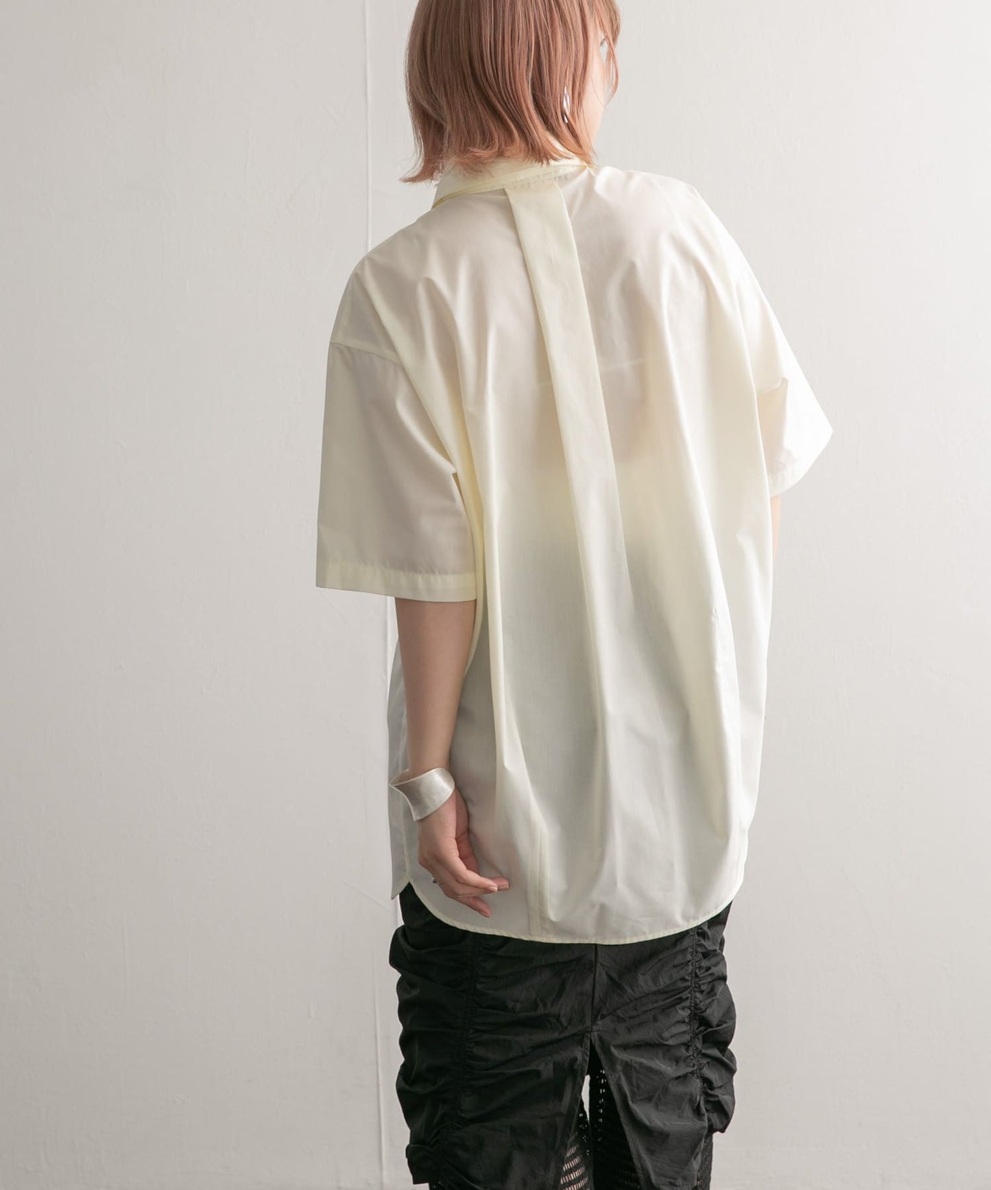 tie set long shirt (white) *JP