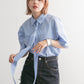 tie set long shirt (blue) *JP