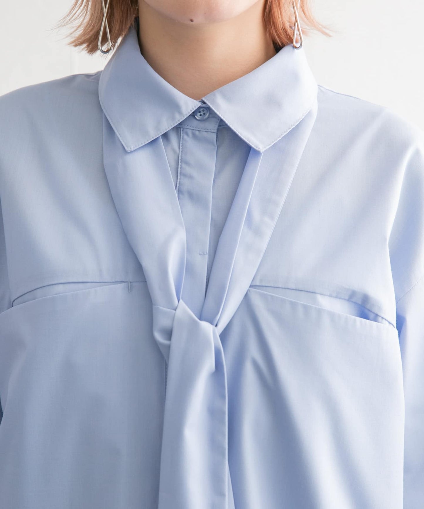 tie set long shirt (blue) *JP