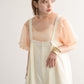 layered sheer top (orange) *JP