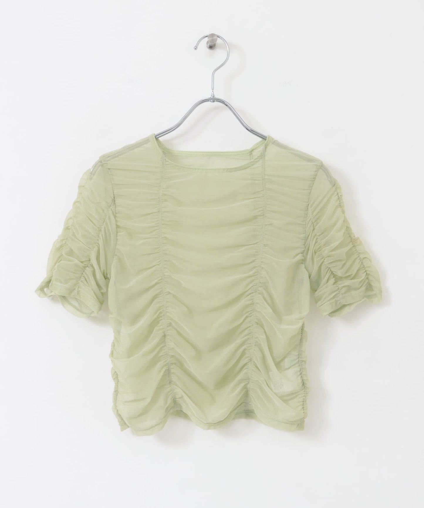 gathered tulle tee (light khaki) *JP