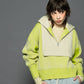 layered half zip knit (ivory x lime) *JP