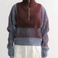 layered half zip knit (brown x blue) *JP