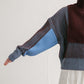 layered half zip knit (brown x blue) *JP