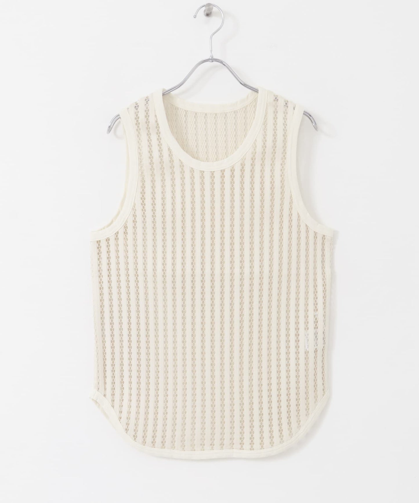 striped mesh tank top (ivory) *JP