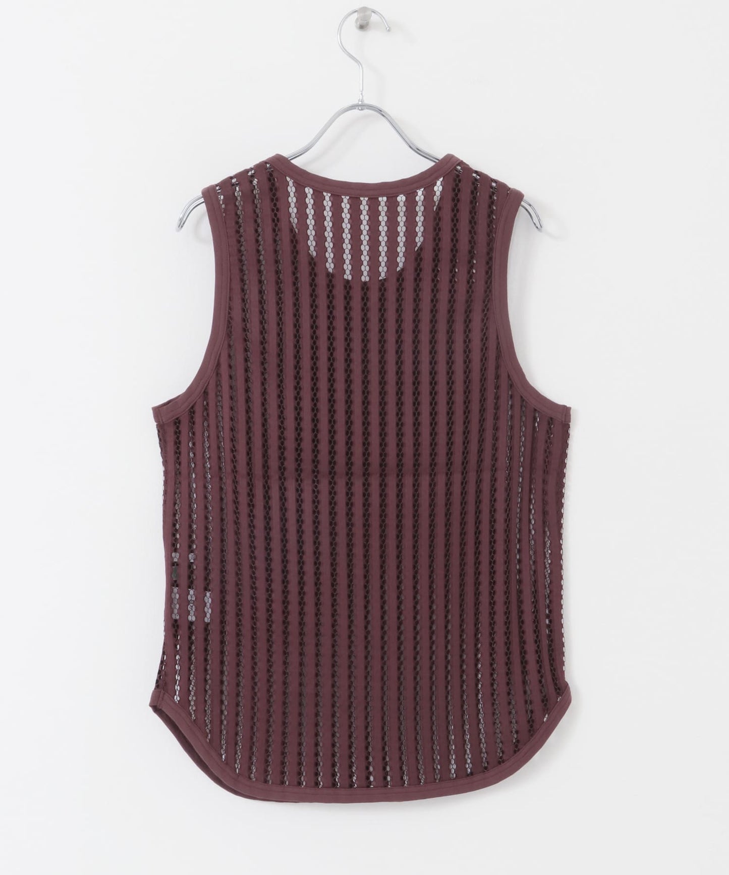 striped mesh tank top (bordeaux) *JP