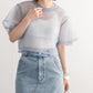 layered sheer top (blue) *JP