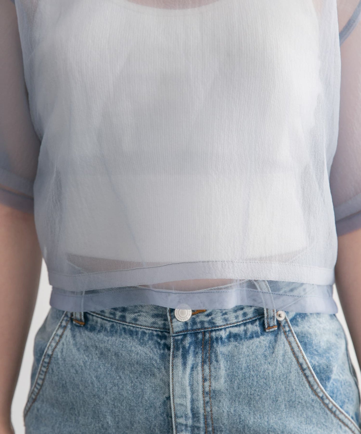 layered sheer top (blue) *JP