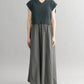 knit vest set dress (navy x charcoal) *JP