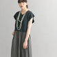 knit vest set dress (navy x charcoal) *JP