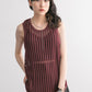 striped mesh tank top (bordeaux) *JP