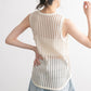 striped mesh tank top (ivory) *JP