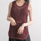 striped mesh tank top (bordeaux) *JP