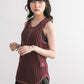 striped mesh tank top (bordeaux) *JP