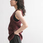 striped mesh tank top (bordeaux) *JP