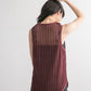 striped mesh tank top (bordeaux) *JP