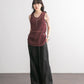 striped mesh tank top (bordeaux) *JP